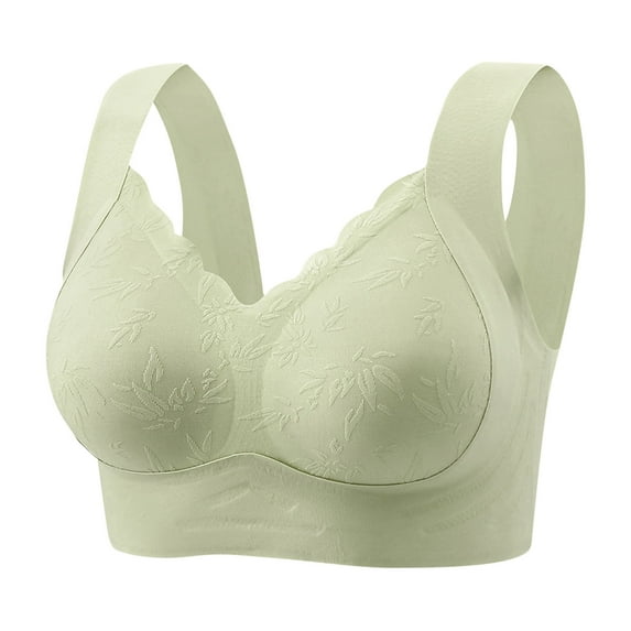 HOMBOM Soft Cup Bras for Women Full-Figure Push-Up No Underwire Plus Size Bras No Underwire Green Wireless Brassiere 40ABC