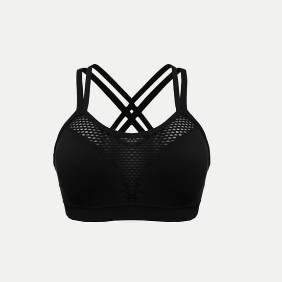 HOMBOM Sport Bras for Women Seamless Support Summer Brassiere Basic Spaghetti Straps Yoga Black Bras XXXXL