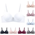 thumbnail image 1 of HOMBOM Unlined Bras for Women Push-Up Bralette Plus Size No Underwire Bras White Wireless Spaghetti Straps Everyday Brassiere 38D, 1 of 4