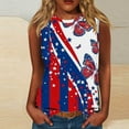 thumbnail image 1 of HOMBOM Summer Muscle Tops for Women 2025 Loose Fit Crew Neck independence Day Print Sleeveless Casual Blouse, 1 of 5