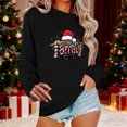 thumbnail image 1 of HOMBOM Sweatshirts for Women Crewneck Festive Winter Merry Hoodless Xmas Black Ladies Sweatshirt Christmas, 1 of 6