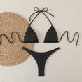 thumbnail image 1 of HOMBOM Swimsuit for Women Two Piece Swimwear Bikini Triangle Summer Black Ladies Bathing Suit, 1 of 5