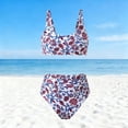 thumbnail image 1 of HOMBOM Swimsuits for Women Two Piece High Waisted Swimwear Bikini Floral Print Red Summer Adults Bathing Suits, 1 of 9