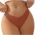 thumbnail image 1 of HOMBOM Thong Ice Silk Panties for Women Sexy Seamless Orange Underwear Women Pack XL, 1 of 3