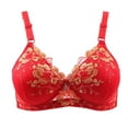 thumbnail image 1 of HOMBOM Todays Daily Deals Bras Push-Up Lightly Lined Wire-Free Red Full Coverage Lace Bra M, 1 of 3