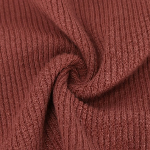 HOMBOM Tunic Sweaters for Women V-Neck Watermelon Red Long Sleeve Casual Ribbed Solid Sweaters M