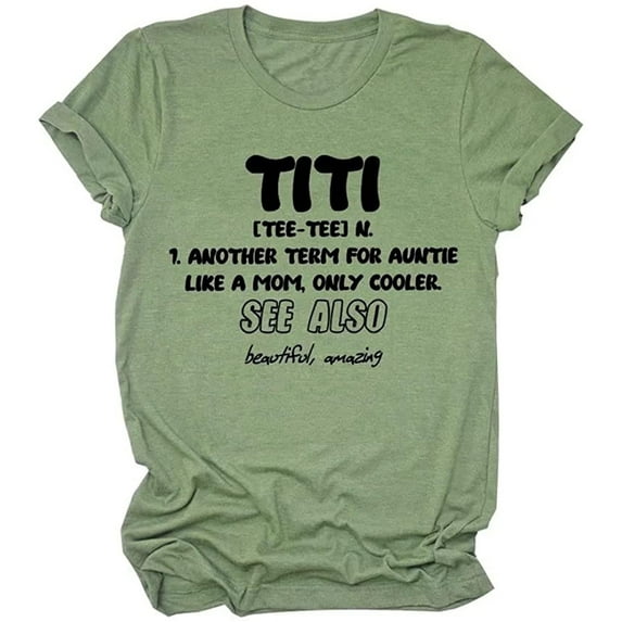 HOMBOM Tunic T Shirts for Women Plus Size Army Green Crew Neck TITI TEE-TEE N Short Sleeve T-Shirt Top Holiday Tops 2XL