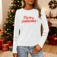 thumbnail image 1 of HOMBOM Ugly Tops for Women Long Sleeve Dressy Casual White Christmas Tree Christmas Womens Tee Shirts Crewneck, 1 of 9
