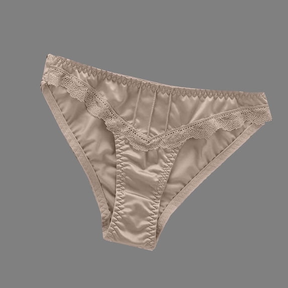 HOMBOM Underwear for Women Bikini Low Rise Breathable Organic Cotton Lace Trim Comfort Waist Panties for Ladies Coffee L