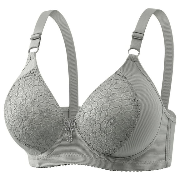 HOMBOM Unlined Bras for Women Bralette Spring Soft Cup Brassiere Wireless Soft Spaghetti Straps Silver Bras 38C