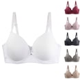 thumbnail image 1 of HOMBOM Unlined Bras for Women Plus Size Push-Up No Underwire Bralette Brassiere White Soft Wireless Spaghetti Straps Bras 40E, 1 of 3