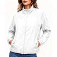 thumbnail image 1 of HOMBOM Waterproof Rain Jacket for Women with Pockets Bomber Walking Outdoor Winter Zipper Drawstring Lightweight Adults Raincoat, 1 of 6