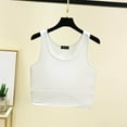 thumbnail image 1 of HOMBOM White Crop Tops for Women Tank Top Modal Yoga Crew Neck Sleeveless Solid Color Tee Shirt, 1 of 4