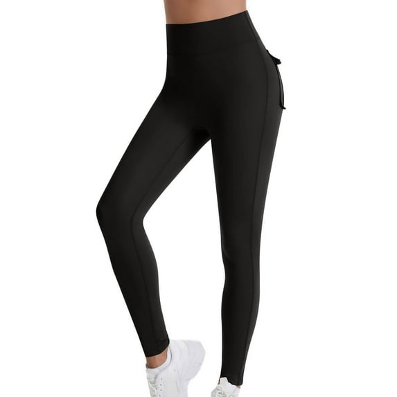 HOMBOM Winter Leggings for Womens Compression Black High Waisted Seamless Ladies Pants Warm M