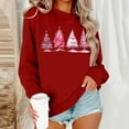 thumbnail image 1 of HOMBOM Winter Sweatshirts for Women Essentials Wine Merry Crewneck Christmas Tree Ladies Sweatshirt Cozy, 1 of 6