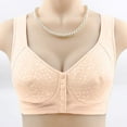 thumbnail image 1 of HOMBOM Wire-Free Daily Use Bras for Women Push-Up Full Coverage Beige Front Button Plus Size Bra XXXL, 1 of 3