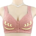 thumbnail image 1 of HOMBOM Wire-Free Sports Bras for Women Daily Wear Seamless Push-Up Pink Front Buckle Plus Size Bra 50, 1 of 9