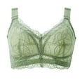 thumbnail image 1 of HOMBOM Women Bras Wireless Daily Wear Plus Size Wire-Free Full Coverage Push-Up Green Daily Bra 40E, 1 of 2