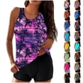thumbnail image 1 of HOMBOM Women's Plus Size Two Piece Modest Tankini Swimming Suits with Shorts,Floral 5XL, 1 of 7