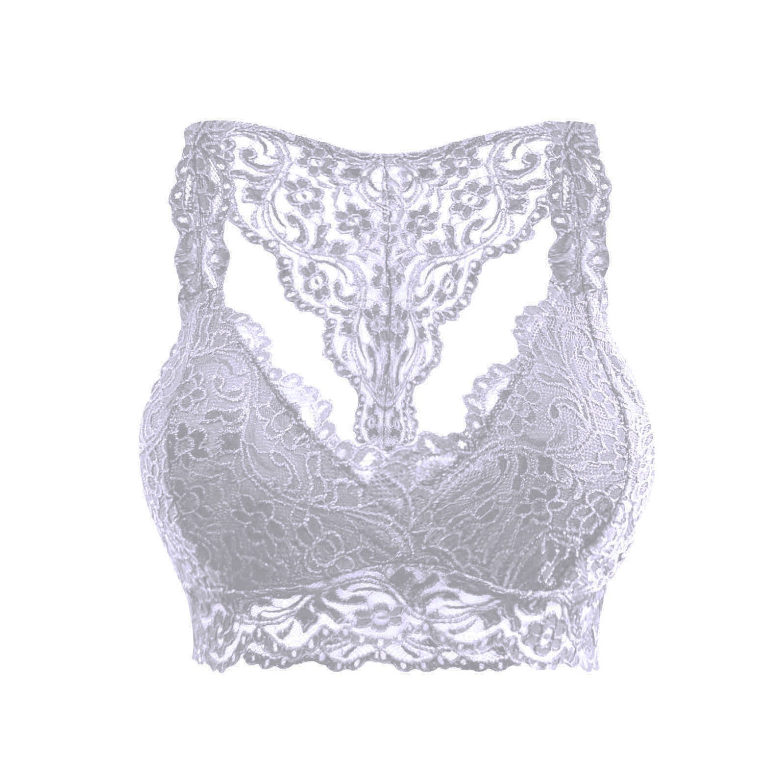 【604SERVICE】 HARD TO GER BRALETTE IN WHITE Casual Comfort Halter Bralette - White