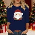 thumbnail image 1 of HOMBOM Womens 3/4 Sleeve Shirts Plus Size Outfits Blue Christmas Christmas Tree Funny Blouse for Women Xmas, 1 of 4