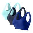 thumbnail image 1 of HOMBOM Womens 3 Pack Sports Bras Racerback Wireless High Impact Supportive Bras for Women Blue XL, 1 of 2