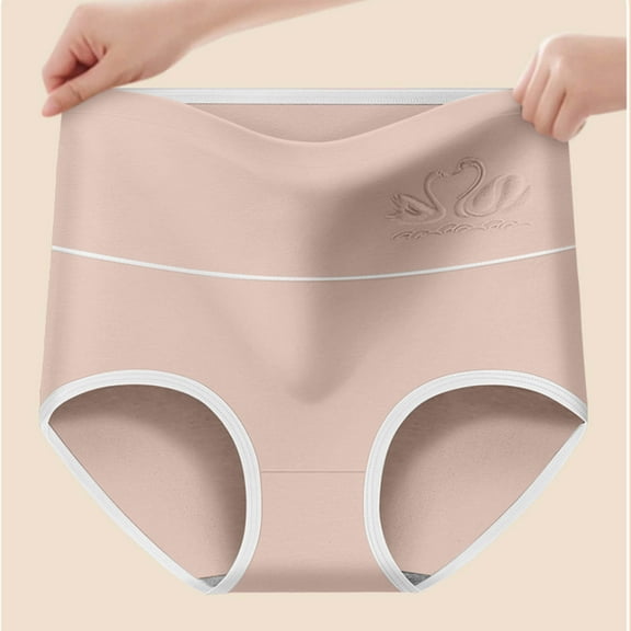 HOMBOM Womens Briefs Underwear Butt Lifting Seamless Beige Spandex Seamless Tummy Control Panties for Ladies M