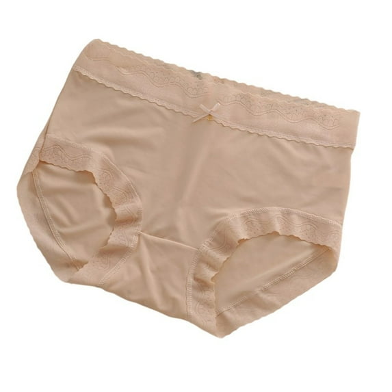 HOMBOM Womens Briefs Underwear High Waisted Beige Seamless Full Coverage Cotton Panties for Ladies Stretch L