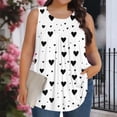 thumbnail image 1 of HOMBOM Womens Sleeveless Tank Tops Plus Size Blouse Crew Neck Floral White Loose Fit Spring Shirts for Ladies Basic, 1 of 7