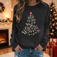thumbnail image 1 of HOMBOM Womens Christmas Sweatshirt Crewneck Long Sleeve No Hood Christmas Tree Print Pullover Lightweight Loose Casual Fall Winter Tops, 1 of 6