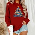 thumbnail image 1 of HOMBOM Womens Crewneck Sweatshirts Light Up Wine Funny Merry Christmas Xmas Tree Sweatshirt for Ladies Fall, 1 of 6