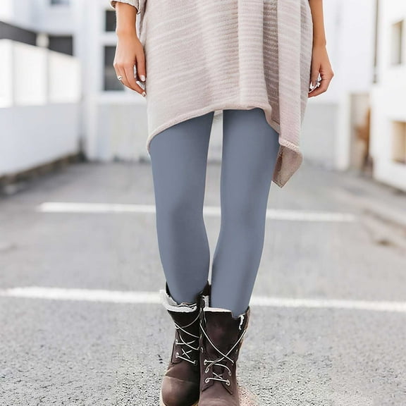 HOMBOM Womens Fall Leggings No Front Seam Tummy Control Christmas Sports Yoga Gray Leggings High Waist Pants for Ladies Running