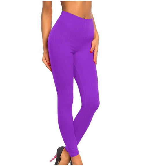 HOMBOM Womens Fall Leggings Purple No Front Seam Tummy Control High Waisted Pants for Ladies Sports L