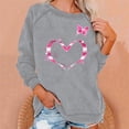 thumbnail image 1 of HOMBOM Womens Fall Sweatshirt Gray Pullover Hoodless Breast Cancer Graphic Long Sleeve Tops for Women, 1 of 6