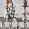 thumbnail image 1 of HOMBOM Womens Fleece Vest with Pockets Black Soft Jacket Sleeveless Lightweight Outwear Checkered Zip Up Coat for Women, 1 of 10