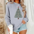thumbnail image 1 of HOMBOM Womens Graphic Sweatshirt Gray Fall Pullover Hoodless Crew Neck Long Sleeve Tops for Women Christmas, 1 of 6