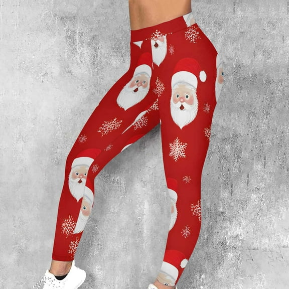 HOMBOM Womens Leggings Christmas Buttery Soft No Front Seam Red High Waist Yoga Butt Lifting Non See Through Pants for Ladies Leggings