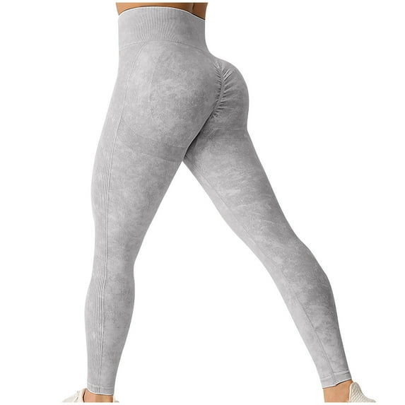 HOMBOM Womens Leggings Fake Two Pieces Fall No Seam Sports Gray Stretch Compression Pants for Ladies High Waist M