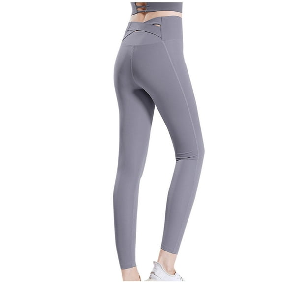 HOMBOM Womens Leggings Gray Butter Soft No Front Seam Fitness Activewear Pants for Ladies Athletic XL