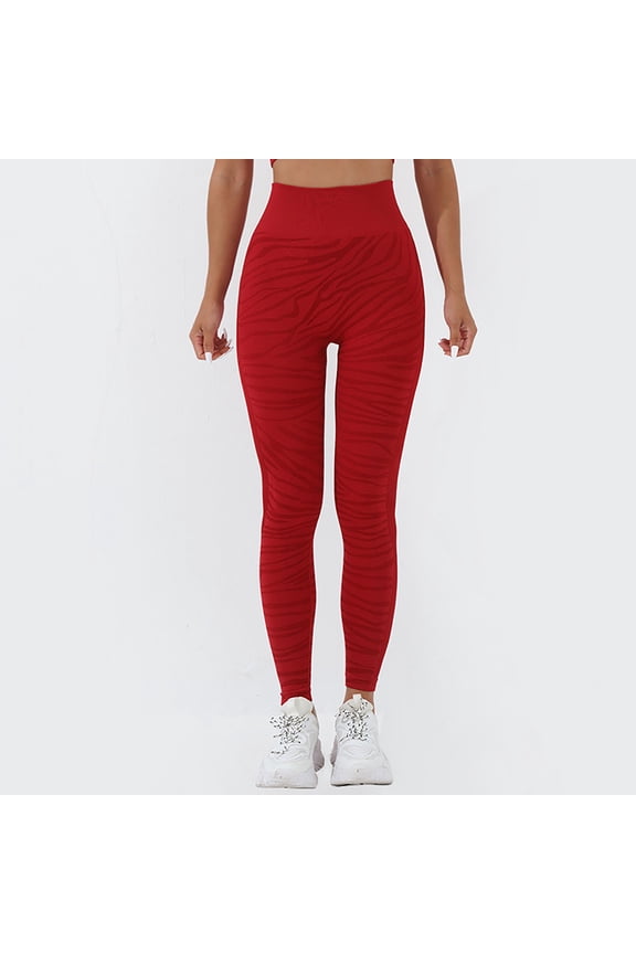 Womens Leggings Winter Red Athletic No Front Seam High Waisted Sports Pants for Ladies Warm M