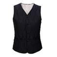 thumbnail image 1 of HOMBOM Womens Lightweight Padded Vest Button down Waistcoat Short Coats Black Winter Quilted with Pockets for Women Slim, 1 of 2