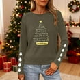 thumbnail image 1 of HOMBOM Womens Long Sleeve Tops Christmas Outfits Ugly Army Green Xmas Snowflakes T Shirts for Women, 1 of 9