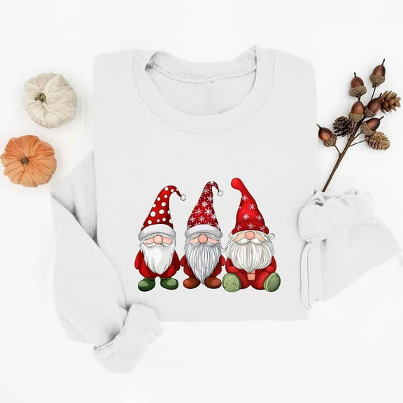 HOMBOM Womens Merry Christmas Sweatshirts White Lightweight Pullover Merry and Bright Crewneck Casual Tops for Womem Long Sleeve