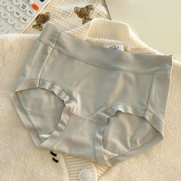 HOMBOM Womens Panties Butt Lifting Briefs Gray Seamless Tummy Control Cotton Underwear for Ladies Full Coverage L