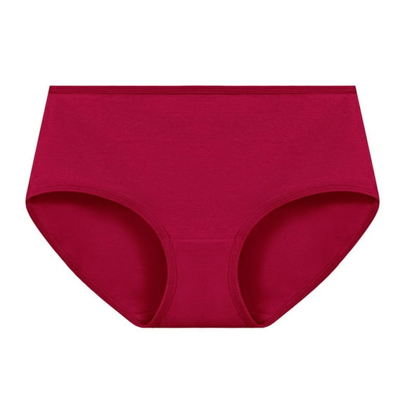 HOMBOM Womens Period Panties Briefs Red Plus Size Spandex Seamless Underwear for Ladies Full Coverage L