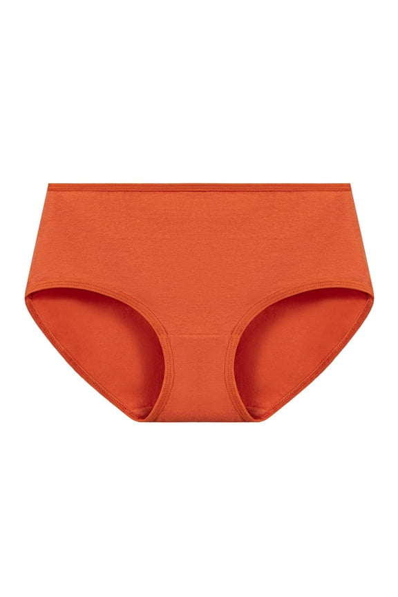 Womens Period Underwear Seamless Orange Spandex Plus Size Full Coverage Briefs Panties for Ladies Leakproof S