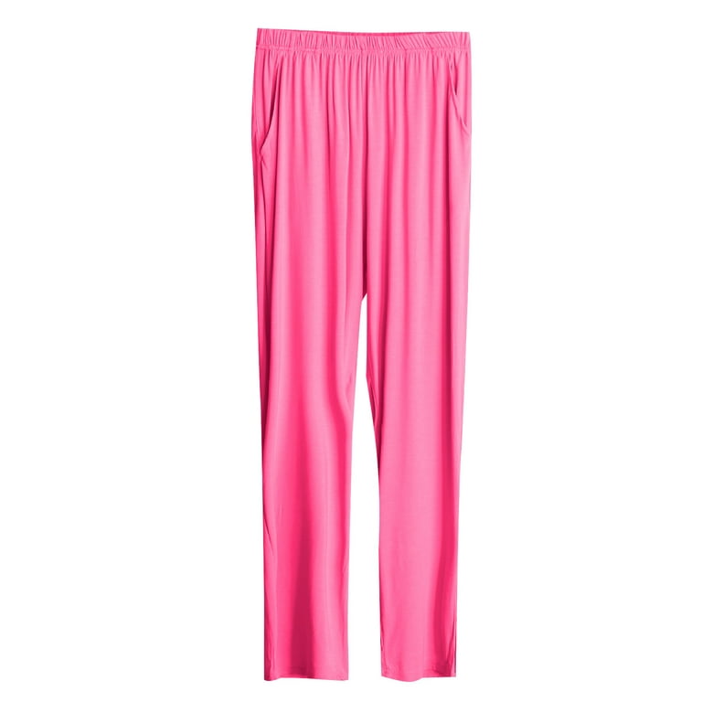 HOMBOM Womens Plus Size Pajamas Pajama Pants Hot Pink Lounge