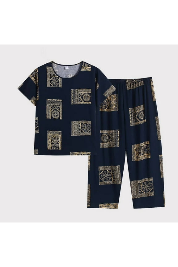 Womens Plus Valentine Pajamas Floral Top and Capri Pants Sleep Set Black Short Sleeve 2PC Pajama Sets