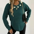 thumbnail image 1 of HOMBOM Womens Pullover Sweaters Crew Neck Lightweight Knit Flower Christmas Long Sleeve Tops for Womens Green, 1 of 6