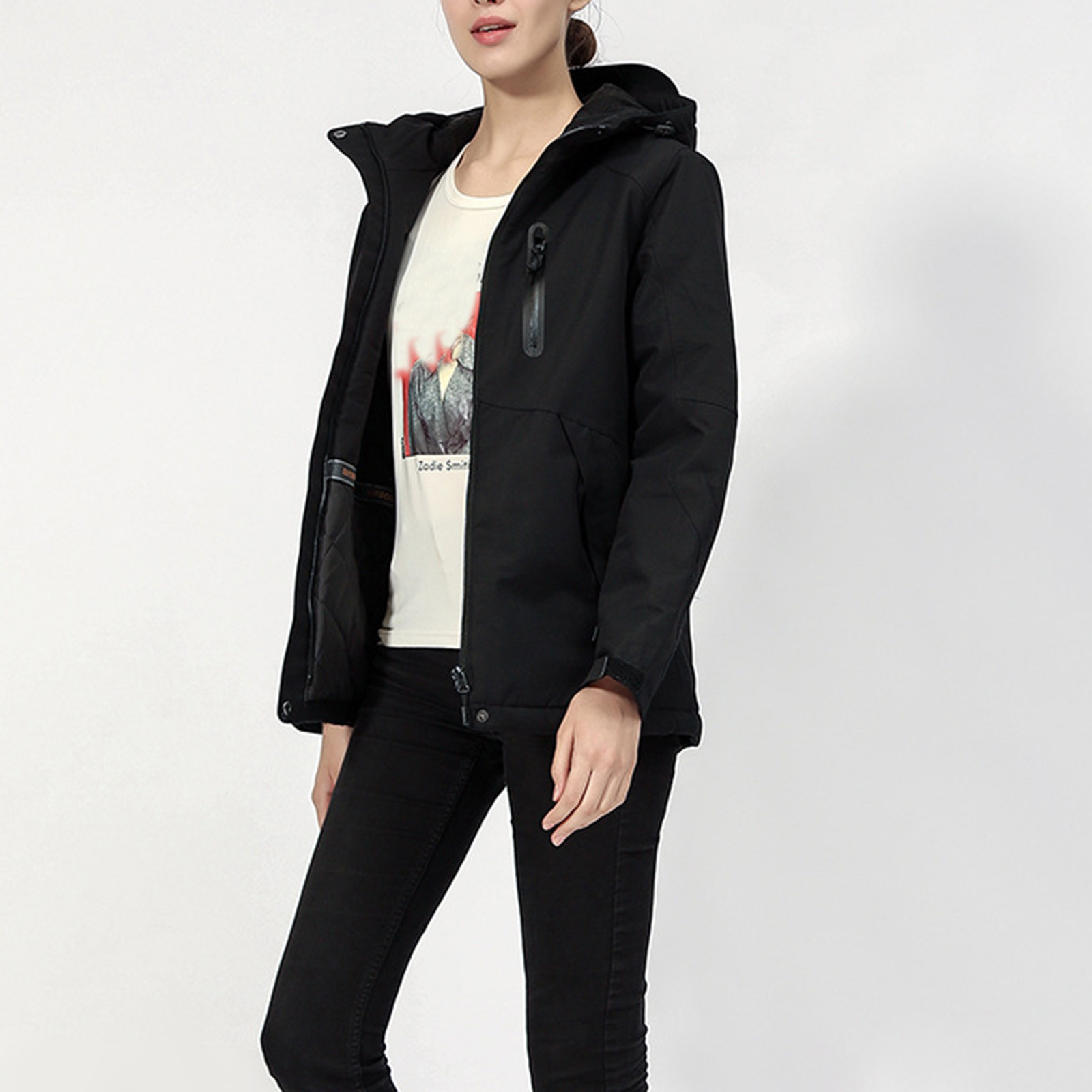 HOMBOM Womens Rain Jacket with Hood Long Sleeve Waterproof Packable